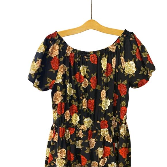 Speed Control Multicolor Floral romper dress 2X scoopneck dark academia romantic - Picture 8 of 11